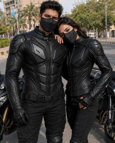 Black leather armored - leather,