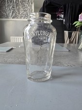 Brylcreem Vintage Embossed Glass Jar Bottle No Lid