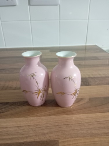 Two small chinese - vases, light