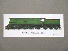 Railway BOOKMARK Locomotive CITY OF WELLS 34092 Train Spotters UNUSED