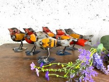 Hand Made Reclaimed Recycled Metal Oil Drum Tin Bird Robin Sculpture Garden