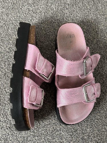 Zara pink denim double strap - pink,