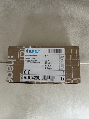 Hager adc420u rcbo 20a - hager,