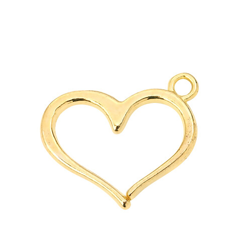 Hollow heart charms - 25, x