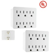 2 Pack WHITE 6 Outlet