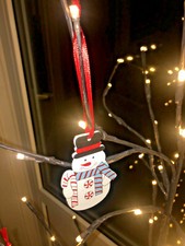 6 x Wooden Hanging Snowman