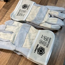 Canadian Rigger Leather Builder Garden Work Gloves Heavy Duty Three Pairs