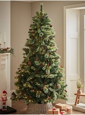 7FT Pre-Lit Cashmere Pine Cone & Berry Tree Christmas Tree 300 Warm LED 973 tips