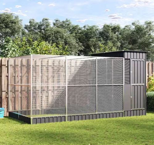 Large steel garden bird aviary - large,