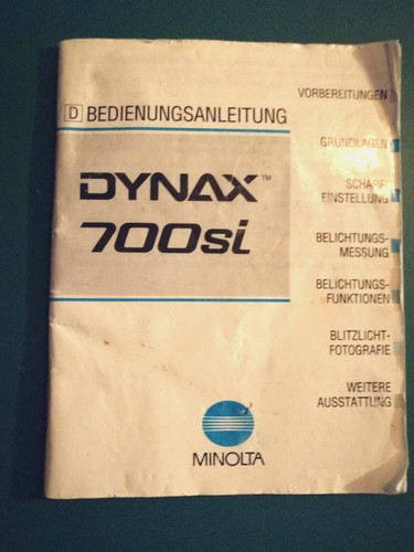 Minolta dynax 700 - dynax, manual