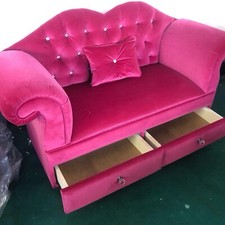 2 Seater Occasional Window Chair + Strorage With Swarovski Crystal Detailing