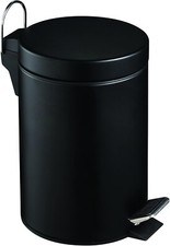 3 LITRE PEDAL BIN LID RUBBISH WASTE DUST LITTER PAPER BINS BLACK WHITE HOME
