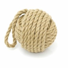 Traditional Nautical Monkey Fist Rope Knot Beige Door Stop 1.2kg