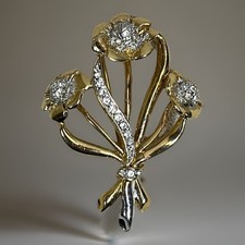 M&S Rhinestone Flowers Brooch
