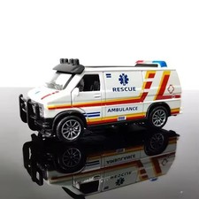 Van Police Car Model Simulation Alloy Toy Pull Back Car