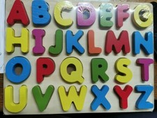 3D English Alphabet Letters Puzzle Wooden Jigsaw Children Toy Educational Learn 