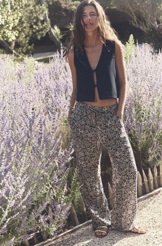 Zara printed palazzo - palazzo, trousers