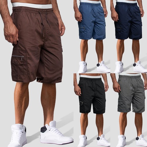 Mens elasticated waist cargo - elasticated,