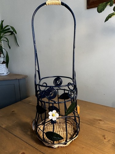 Vintage cottagecore navy metal - navy,