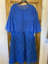 Blue Laced Fitted Dress Size