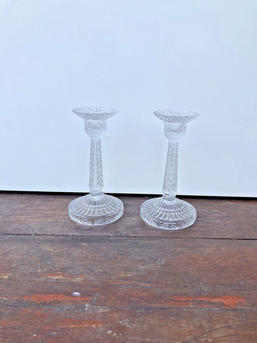 Vintage clear pressed glass - pressed,