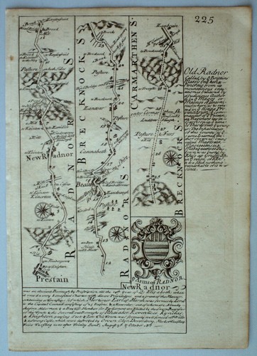 Original antique road map