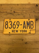 Vintage New York US Car License Plate 8369-AMB