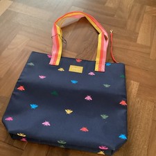Joules Shopper Tote Bag Beach blue bee  Canvas Weekend Overnight work travel New