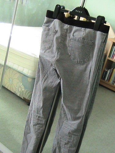 Ladies uniqlo checked trousers - checked,