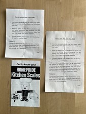 Homepride Fred Kitchen Scales Original Leaflet & 2 Care For Fred Leaflets 1980