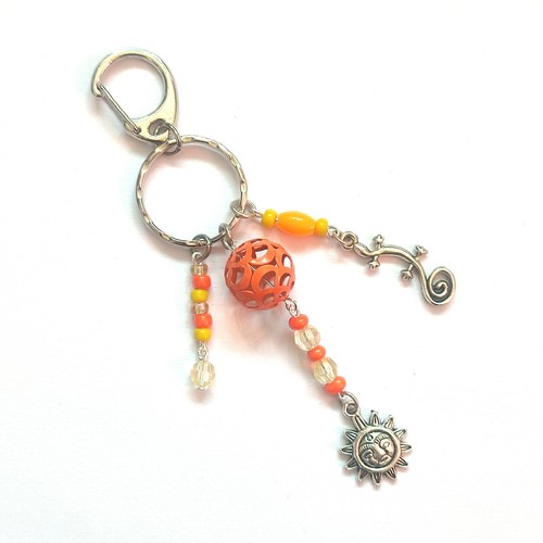 Handmade sun lizard - &, beaded