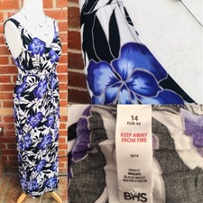 BHS Size 14 Black & Lilac Maxi