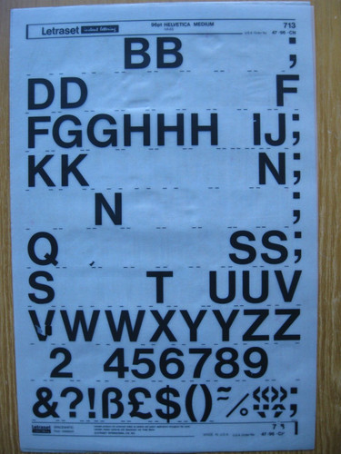 Letraset upper case - 1, x