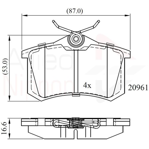 Brake pads set for seat - brake,