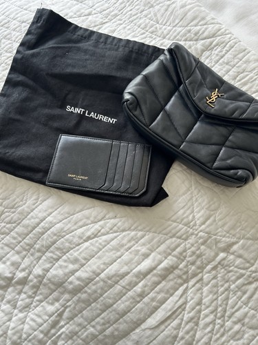 Ysl black pouch and card - black,