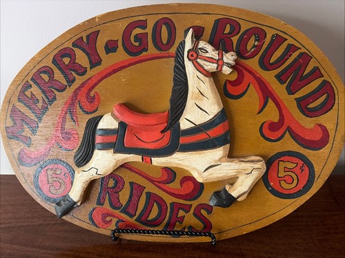 Carved sign merry - carved,