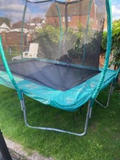 7ft x 10ft Sky High Trampoline with Safety Enclosure - 1 Year Old Good Condition