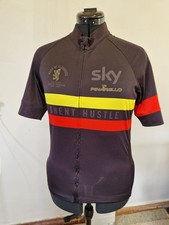 Rapha Ghent Hustle Jersey Size Medium Team Sky Cycling Top Black Yellow Red