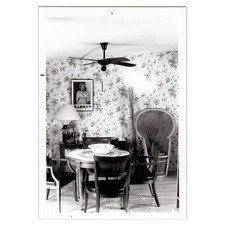 Snapshot Photo of Empty Room with Marilyn Monroe - Floral Wallpaper Still Life