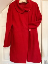 Vintage Stylish Red Wool Coat