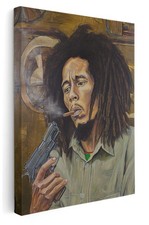 Bob Marley Gun In Hand Canvas