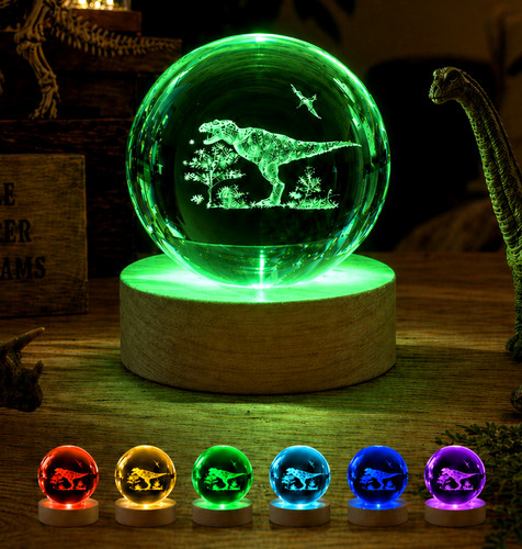 Dinosaur crystal ball lamp - crystal,