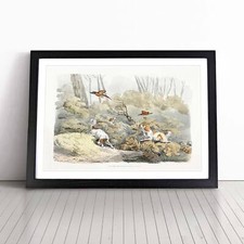 Dogs Chasing Pheasants Framed