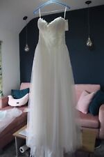 Designer, Lilian West wedding dress 66008, A-line, Boho, size8, strapless,lace