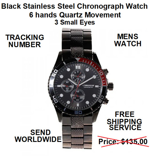 Quartz men black stainless - quartz,