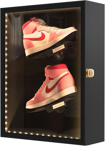 Shoe display case with led - case,