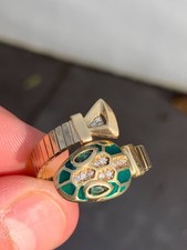 18ct gold enamel diamond snake