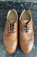River Island Boys Smart Tan Formal Oxford Style Shoes Junior Size 1 VGC