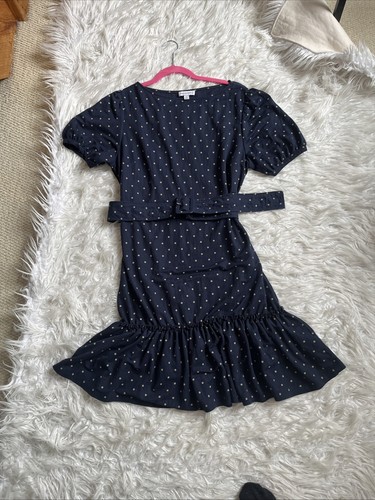 Warehouse spotty belted navy
