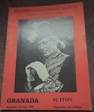 1970 D`Oyly Carte programme Gilbert & Sullivan Granada Theatre Sutton